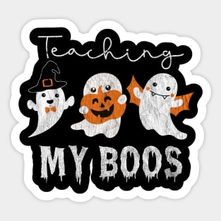 Teaching My Boos Halloween Teacher School Halloween Funny Shirt Sticker